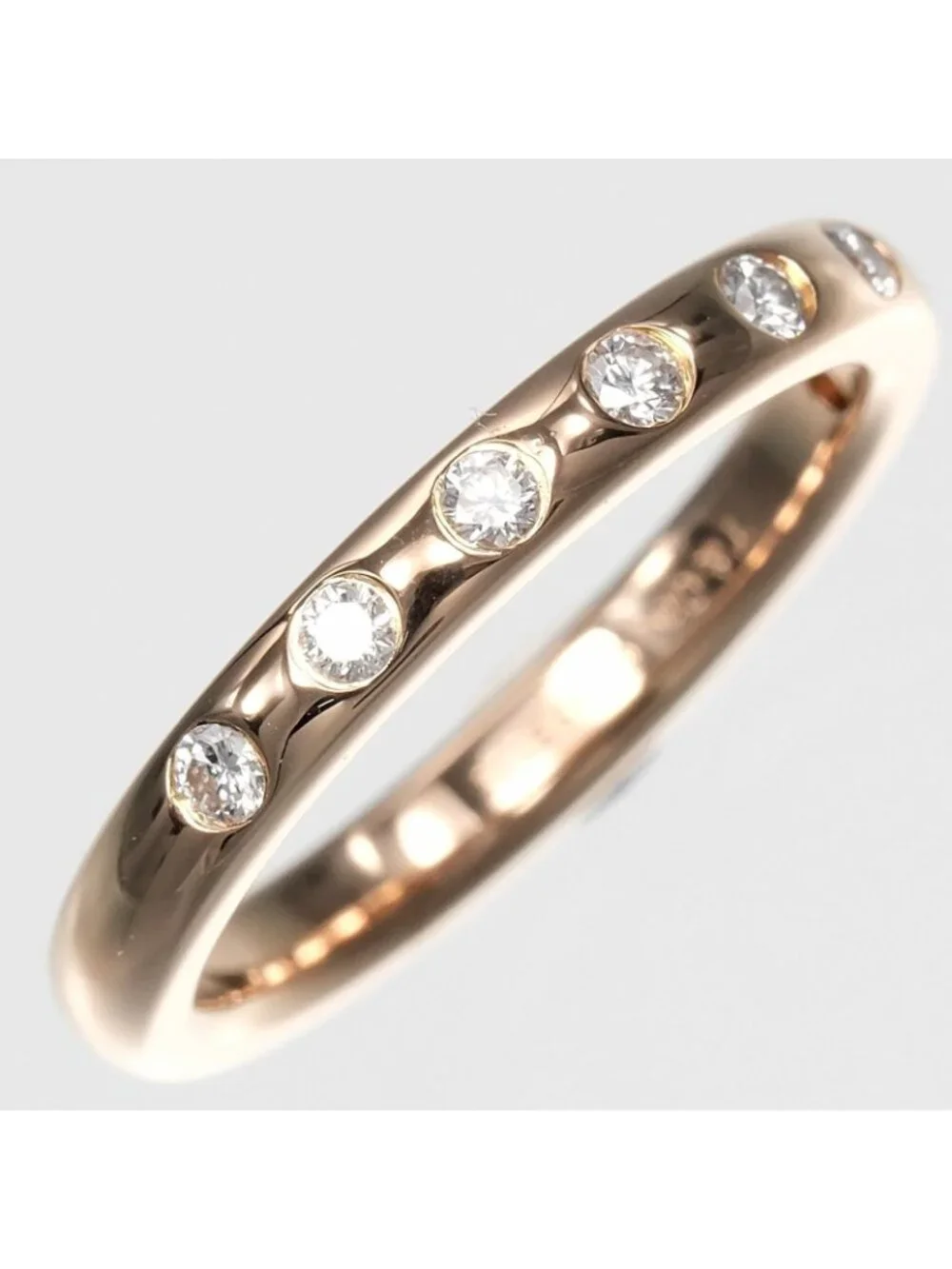 Tiffany & Co Stacking Band 18k Pink Gold Diamond Ring